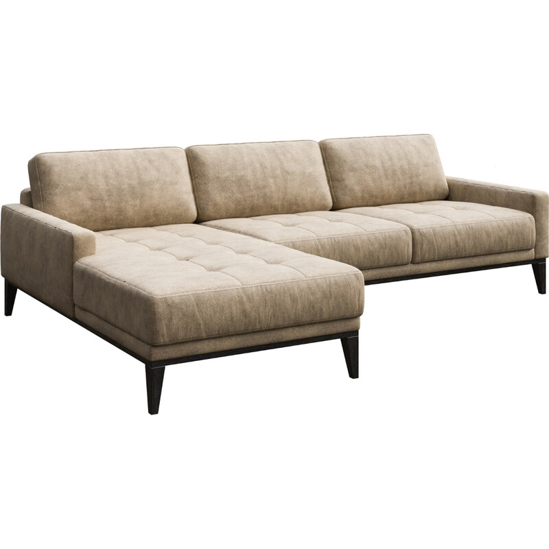 Béžová látková rohová pohovka MESONICA Musso Tufted, levá, 248 cm