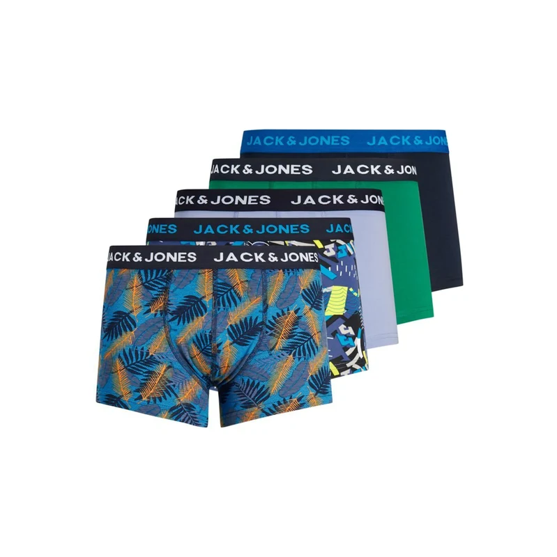JACK & JONES Boxerky tmavě modrá / žlutá / trávově zelená /