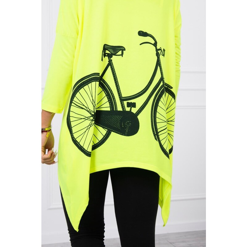 Kesi Mikina se žlutým neonovým potiskem na kolo