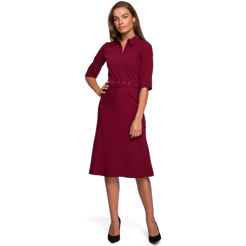 STYLOVE S231 Límcový dres s páskem s přezkou - kaštanový
