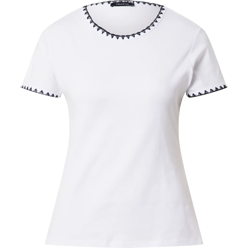 Trendyol Tričko černá / bílá 113587492