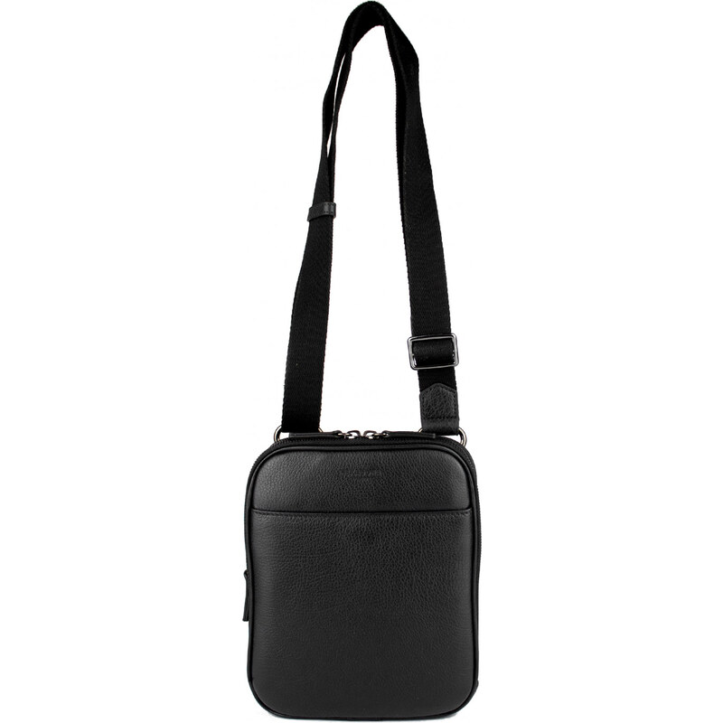 HEXAGONA Pánská kožená taška crossbody Colomiers Černá