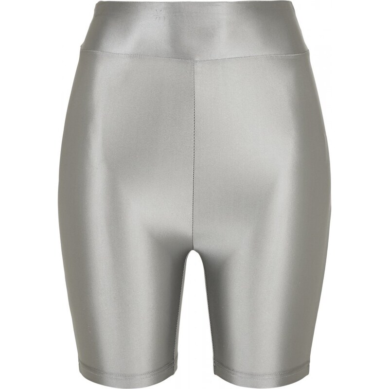 URBAN CLASSICS Ladies Highwaist Shiny Metallic Cycle Shorts - darksilver