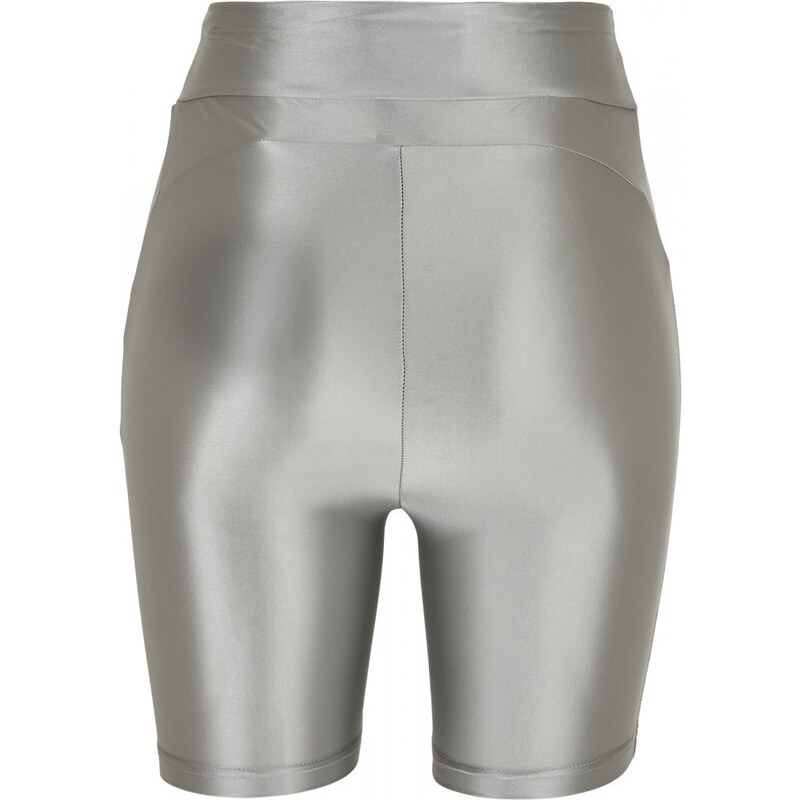 URBAN CLASSICS Ladies Highwaist Shiny Metallic Cycle Shorts - darksilver