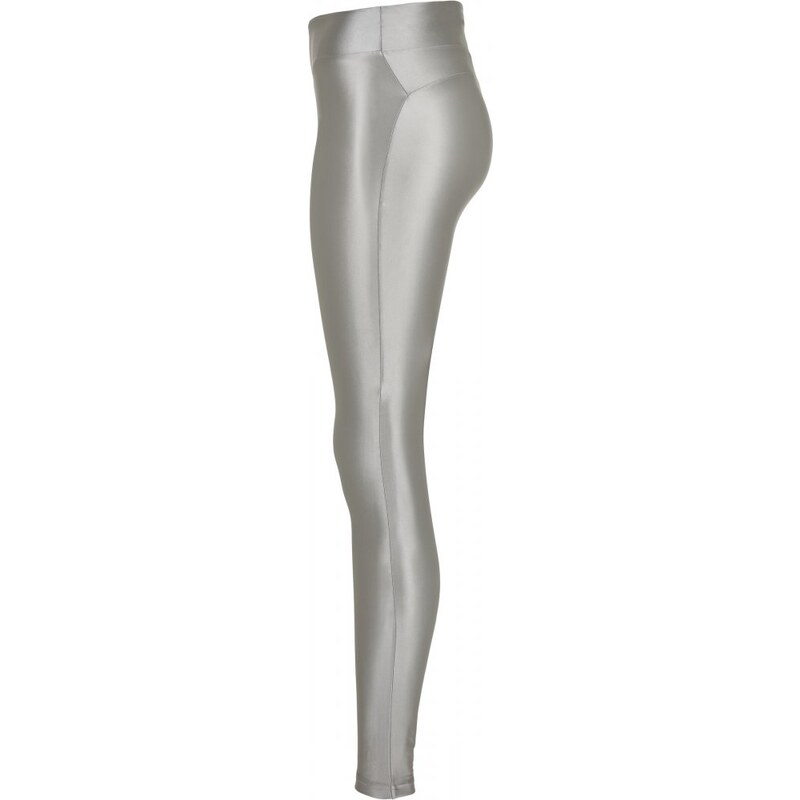 URBAN CLASSICS Ladies Highwaist Shiny Metallic Leggings - darksilver