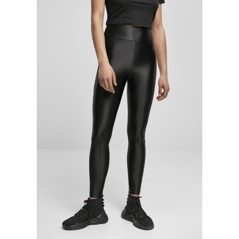 Černé dámské legíny Urban Classics Highwaist Shiny Metalic