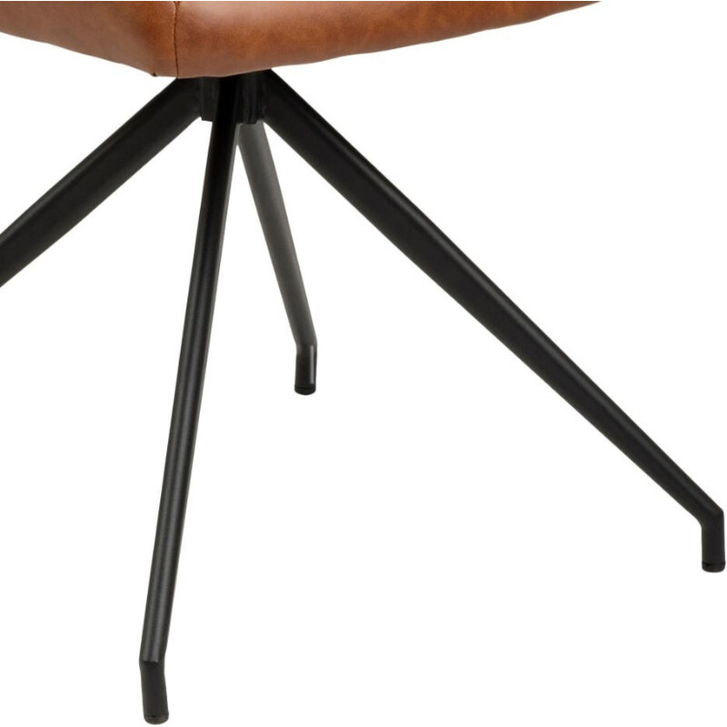 Scandi Hnědá koženková otočná jídelní židle Luisa