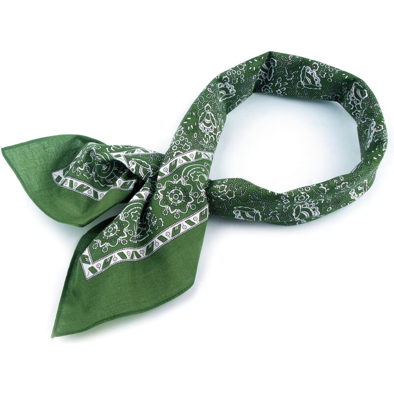Bavlněný šátek kašmírový vzor Barva: Zelená