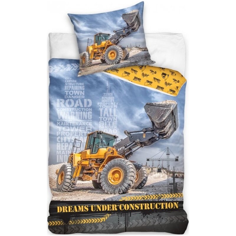 BedTex Bavlněné ložní povlečení Buldozer - 100% bavlna Renforcé - 70 x 90 cm + 140 x 200 cm