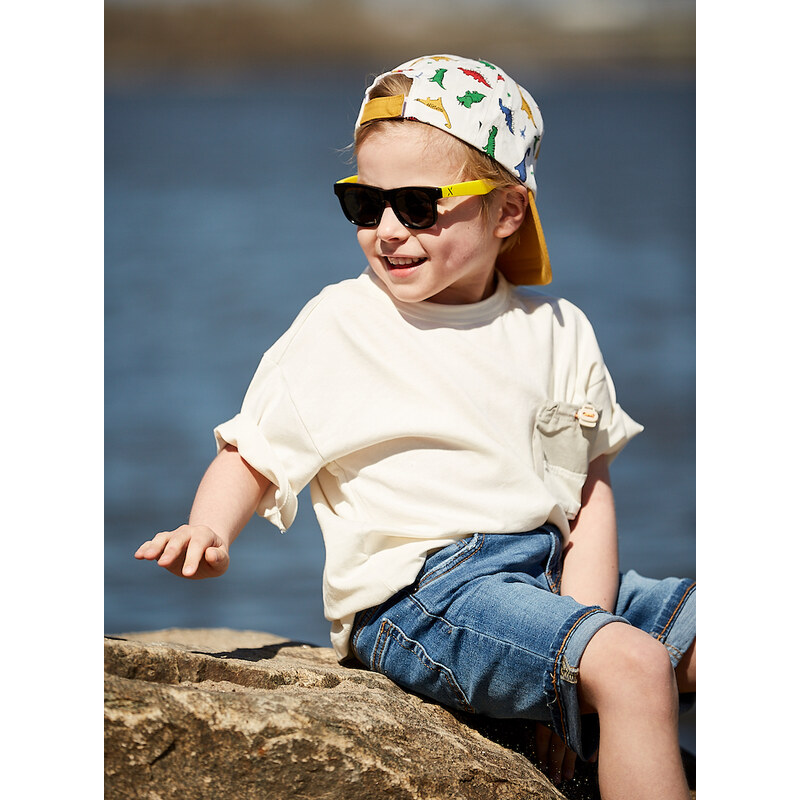 Maximo Dětské sluneční brýle žlutočerné soft touch