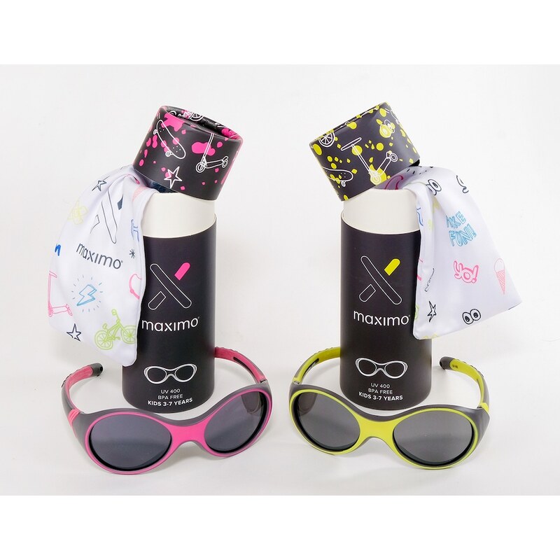 Maximo Dětské sluneční brýle růžové Sport s gumovými obroučky