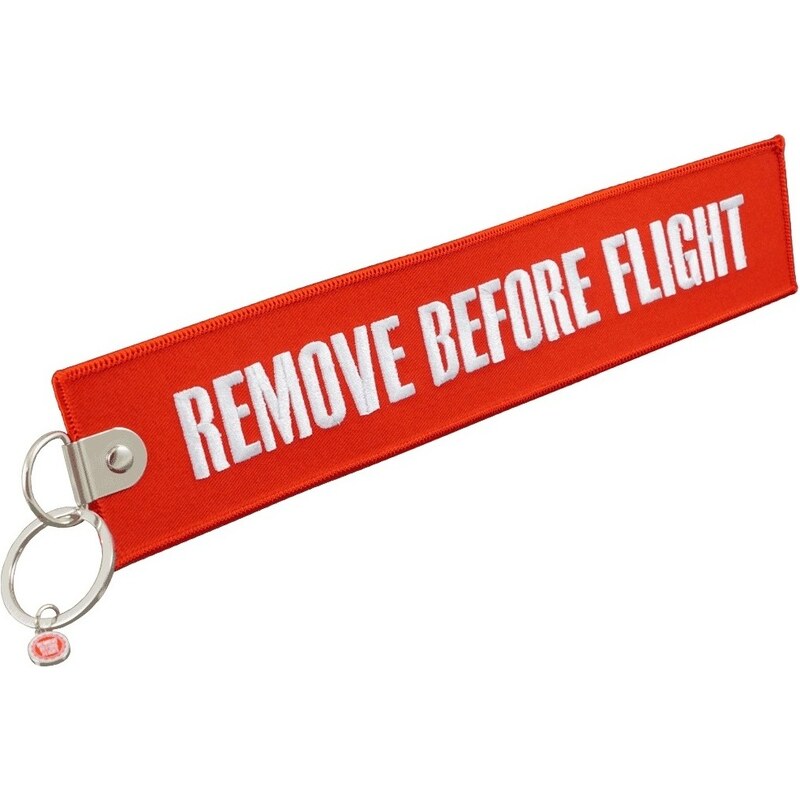 RBF ORIGINALS Klíčenka REMOVE BEFORE FLIGHT XL červená 66856403