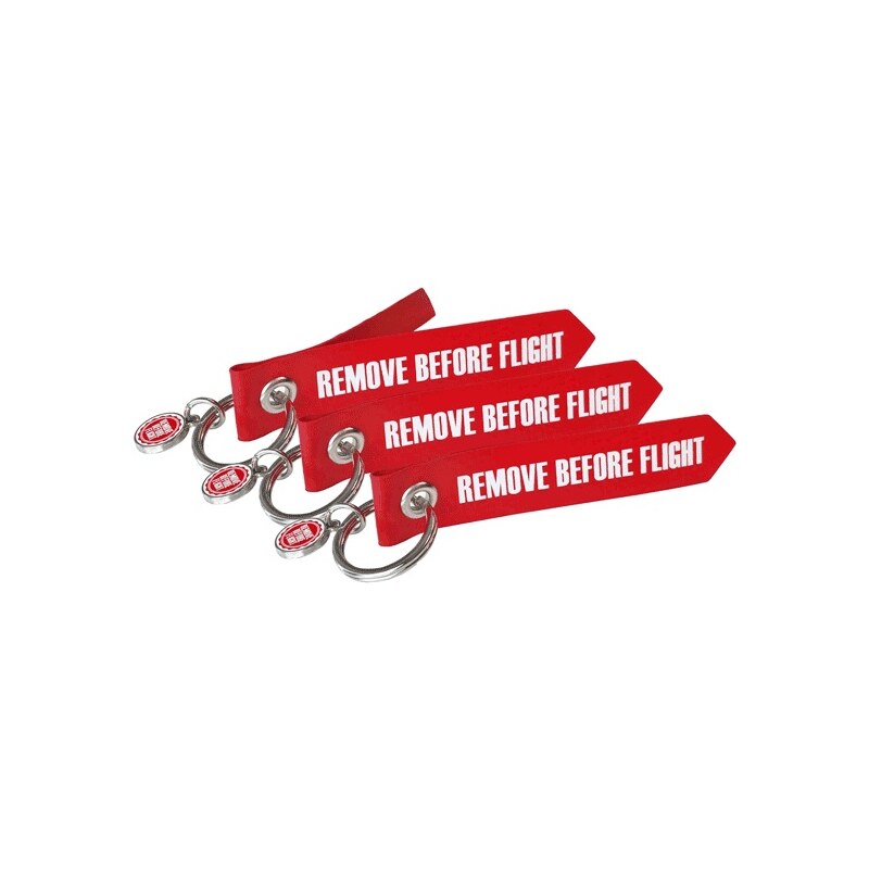 RBF ORIGINALS Klíčenky mini Remove Before Flight PVC 3 kusy