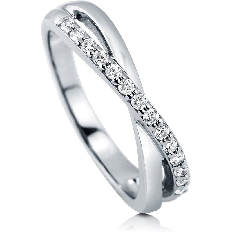Emporial stříbrný rhodiovaný prsten Zirkonová linie MA-R0431S