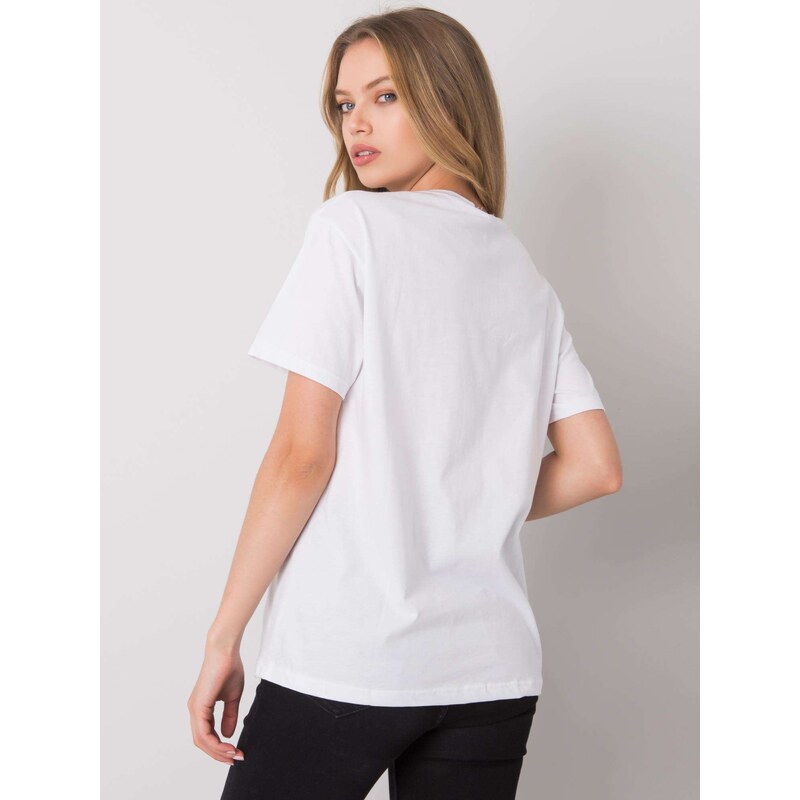 Fashionhunters Nadměrné bílé bavlněné tričko