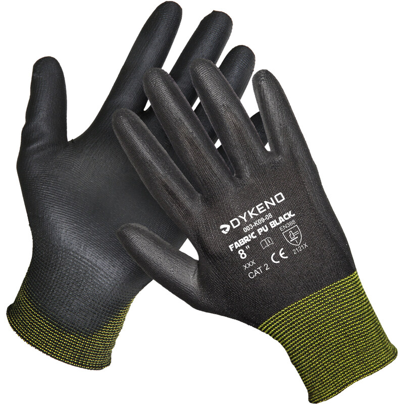 DYKENO Fabric PU black jemné vrstvené montážní rukavice