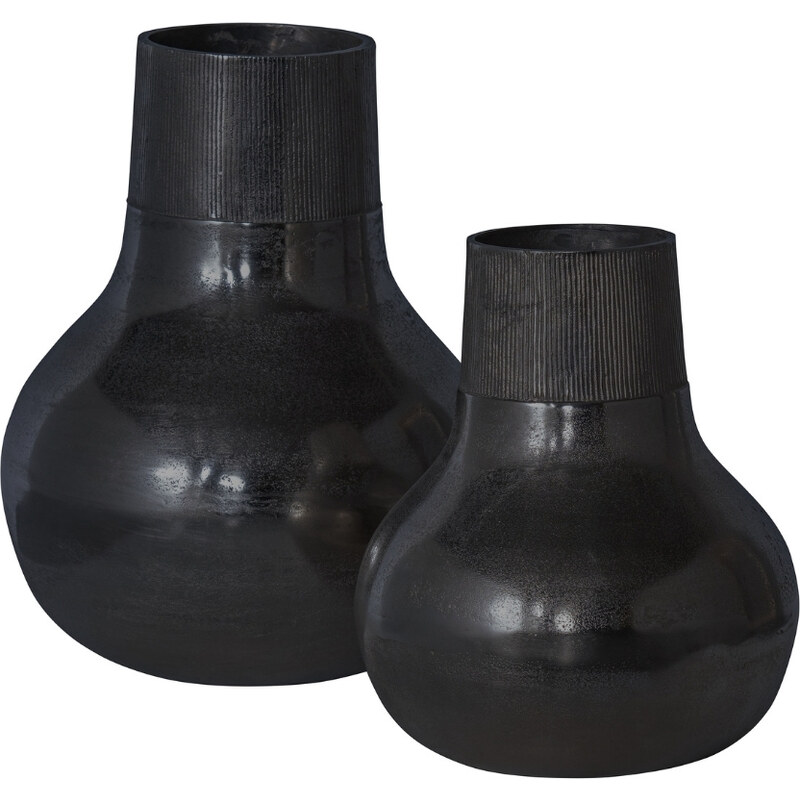 Hoorns Černá kovová váza Kymani XL