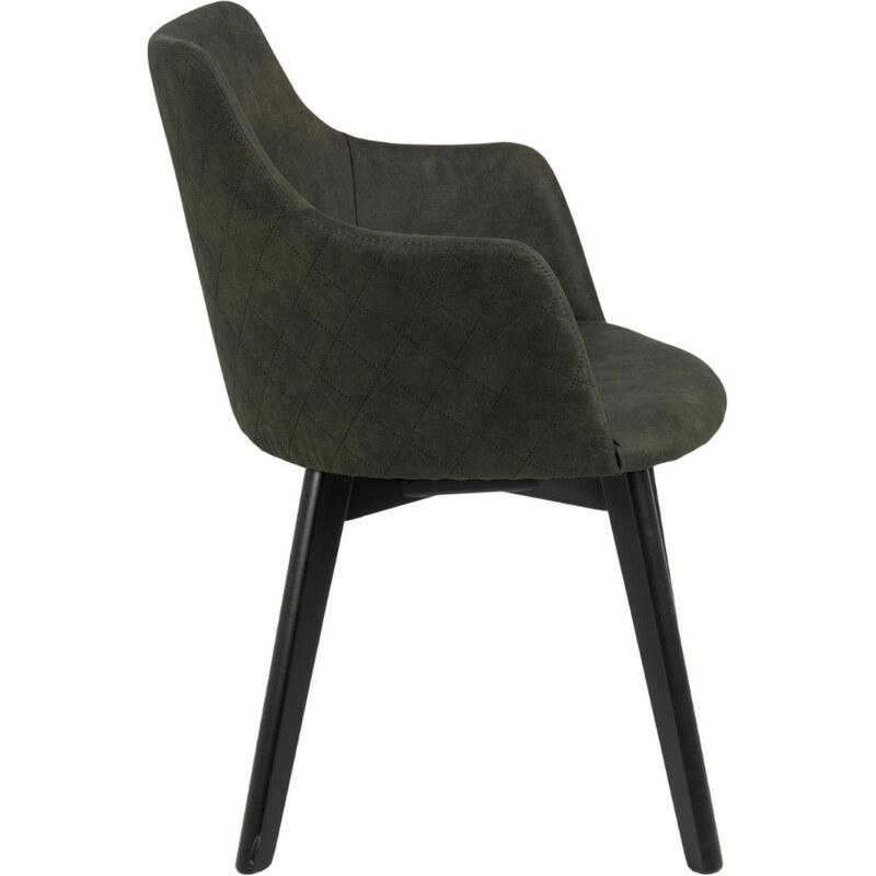 Scandi Olivově zelená látková jídelní židle Dara