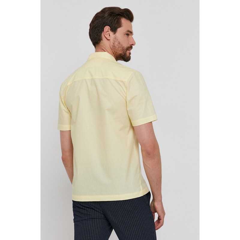 Košile Lyle & Scott pánské, žlutá barva, regular, s klasickým límcem