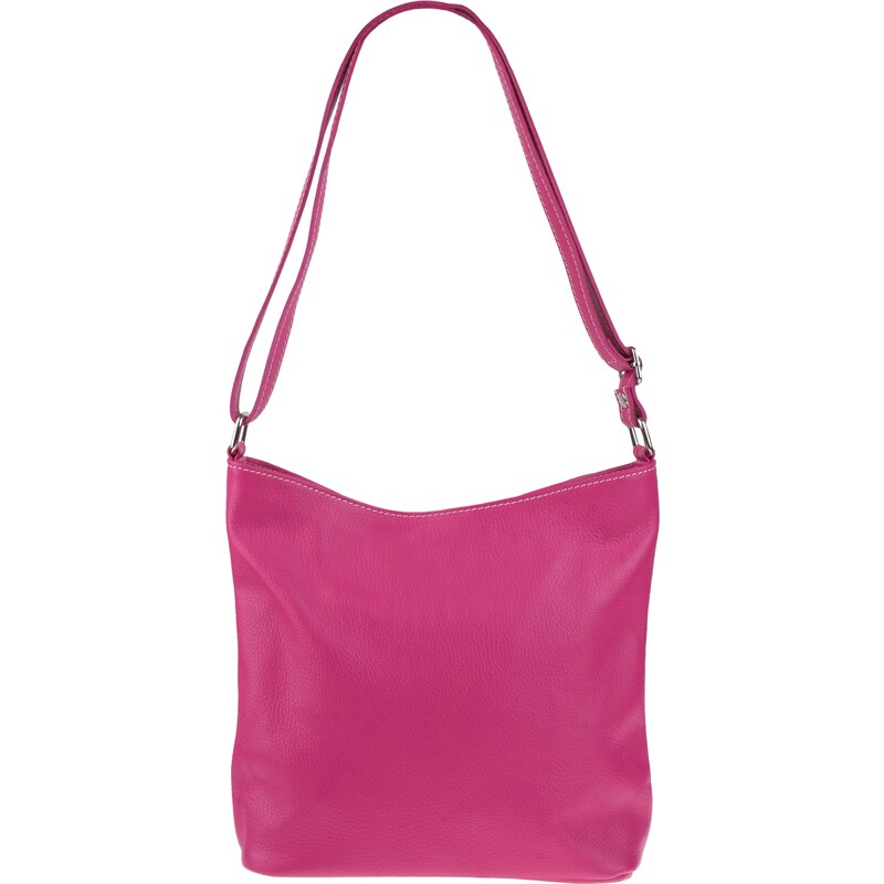 Růžová kožená italská crossbody kabelka Ebe Fuxia NovaKabelka.cz