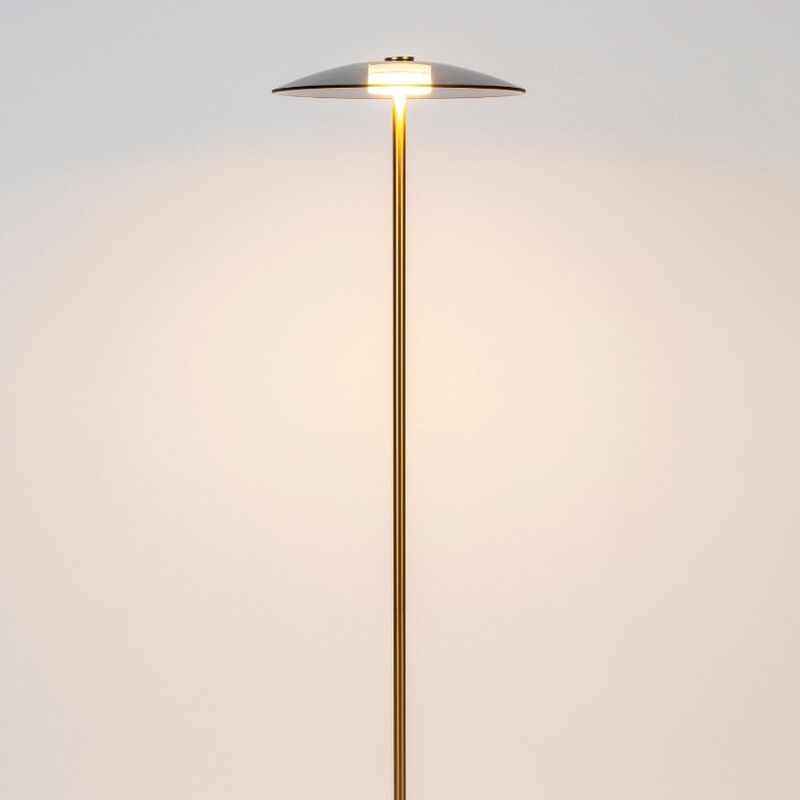 Bronzová kovová stojací lampa ZUIVER FLOAT 132 cm