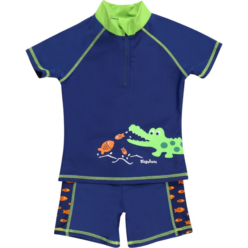 PLAYSHOES UV ochrana Krokodil modrá / svítivě zelená / oranžová / bílá 72269641