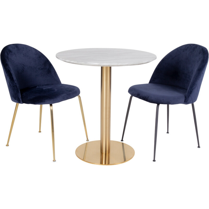 Nordic Living Bílý kulatý bistro stůl Ascona 90 cm