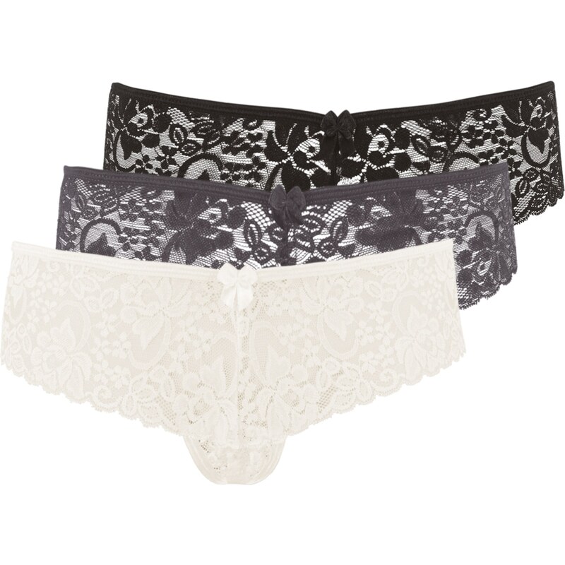 LASCANA Tanga krémová / šedá / černá 98248707
