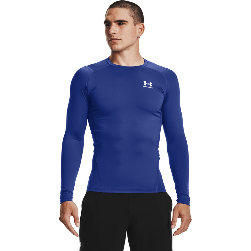 Tričko Under Armour Hg Armour Comp LS Royal/ White XXXL