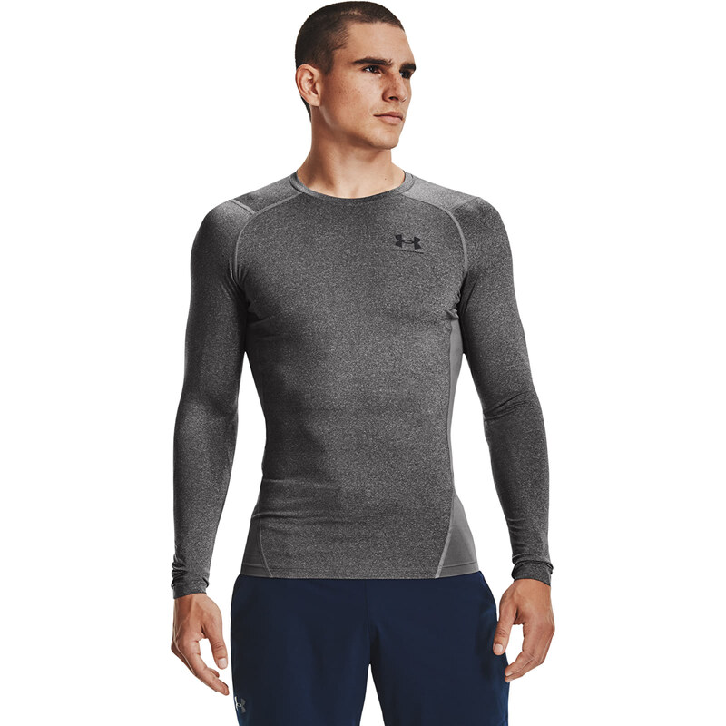 Tričko Under Armour Hg Armour Comp LS Carbon Heather/ Black S