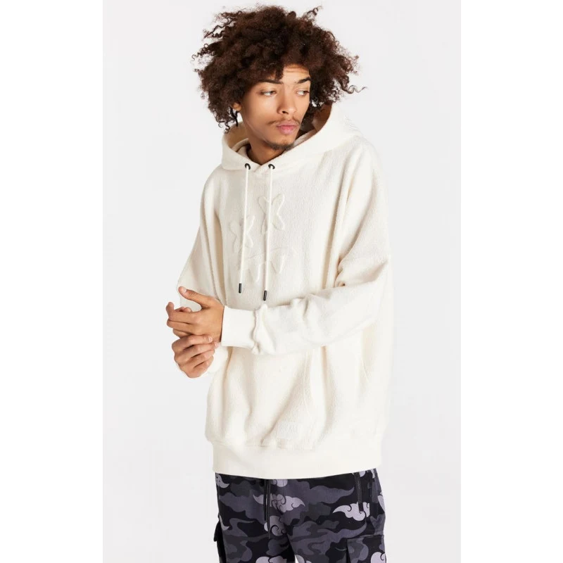 Sik Silk SIKSILK X STEVE AOKI - Pánská béžová mikina OVERSIZED REVERSE  LOOPBACK HOODIE - GLAMI.cz