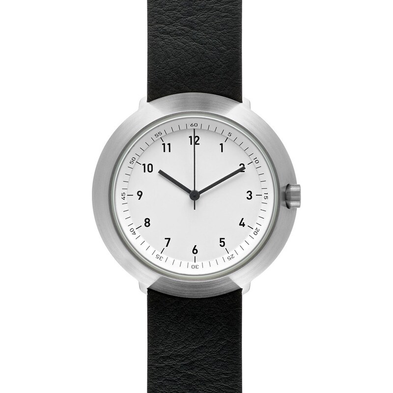 Normal Timepieces Hodinky White Fuji Black Leather, 43 mm