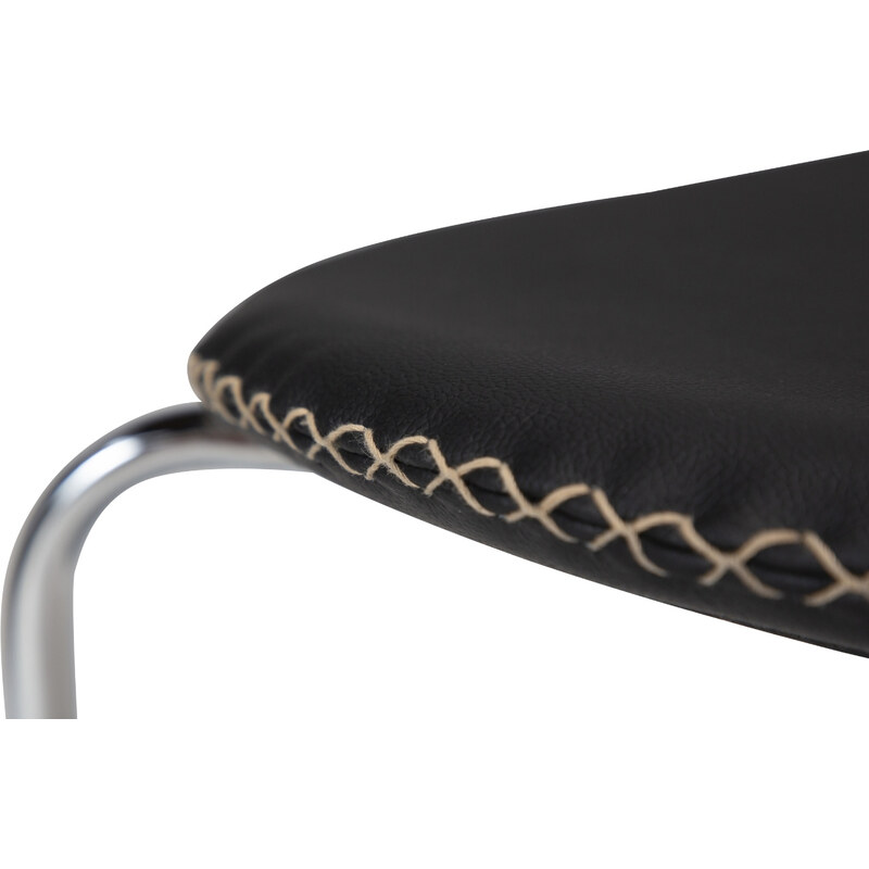 ​​​​​Dan-Form Černá kožená jídelní židle DAN-FORM Dolphin s chromovanou podnoží