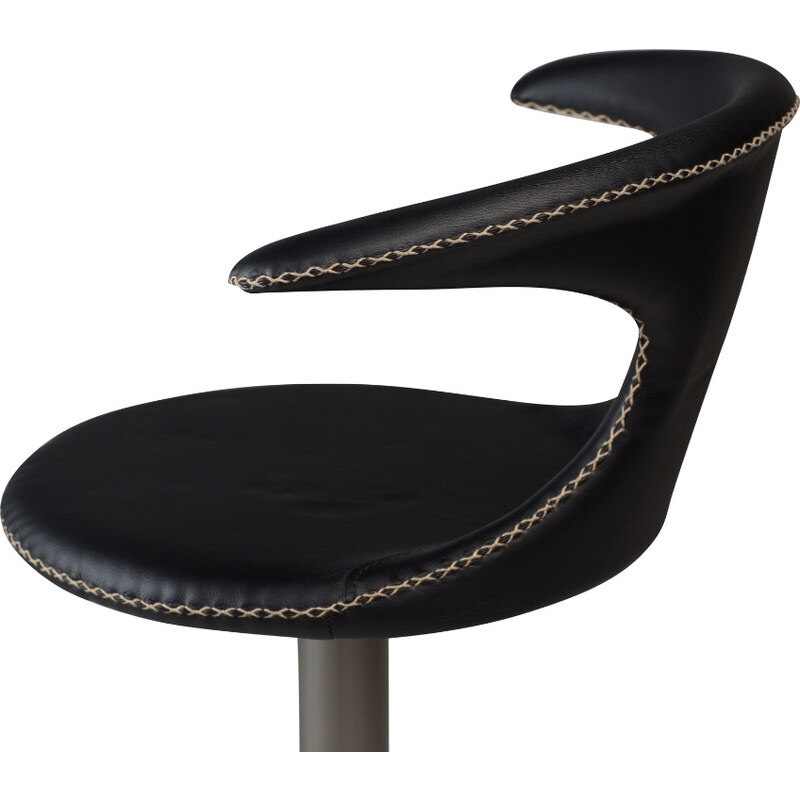 ​​​​​Dan-Form Černá kožená barová židle DAN-FORM Flair 50-76 cm