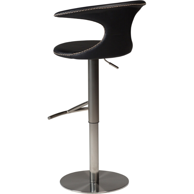 ​​​​​Dan-Form Černá kožená barová židle DAN-FORM Flair 50-76 cm