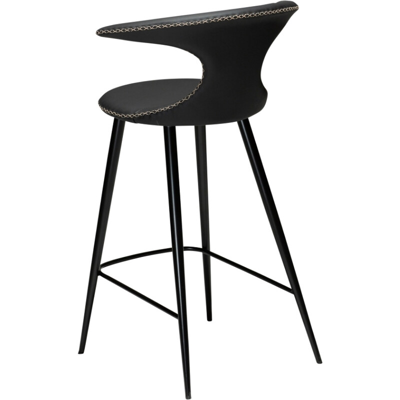 ​​​​​Dan-Form Černá kožená barová židle DAN-FORM Flair 65 cm