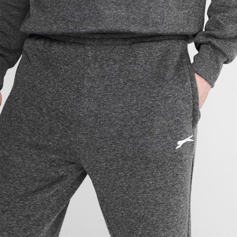 Slazenger Cuffed Fleece Jogging Pants Mens Charcoal Marl