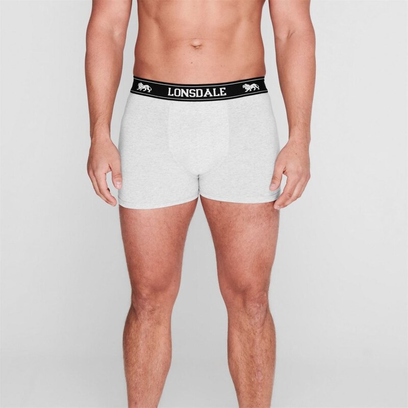 Lonsdale 2 Pack Boxers Mens Grey