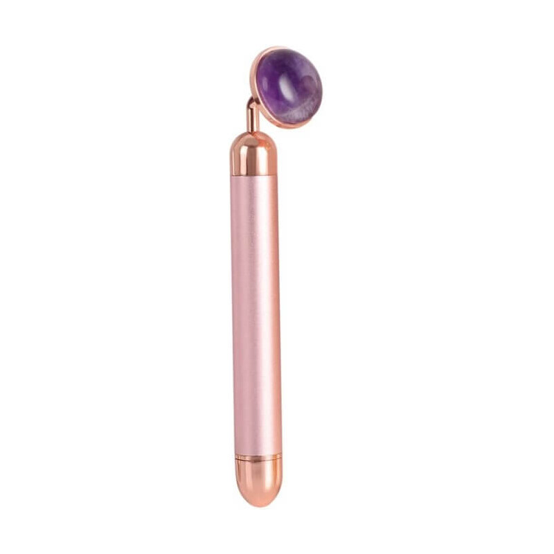 Palsar 7 Elektrické masážítko na obličej s minerálem (Jade Roller Massager Electric Pink Handle and Amethyst Jade)