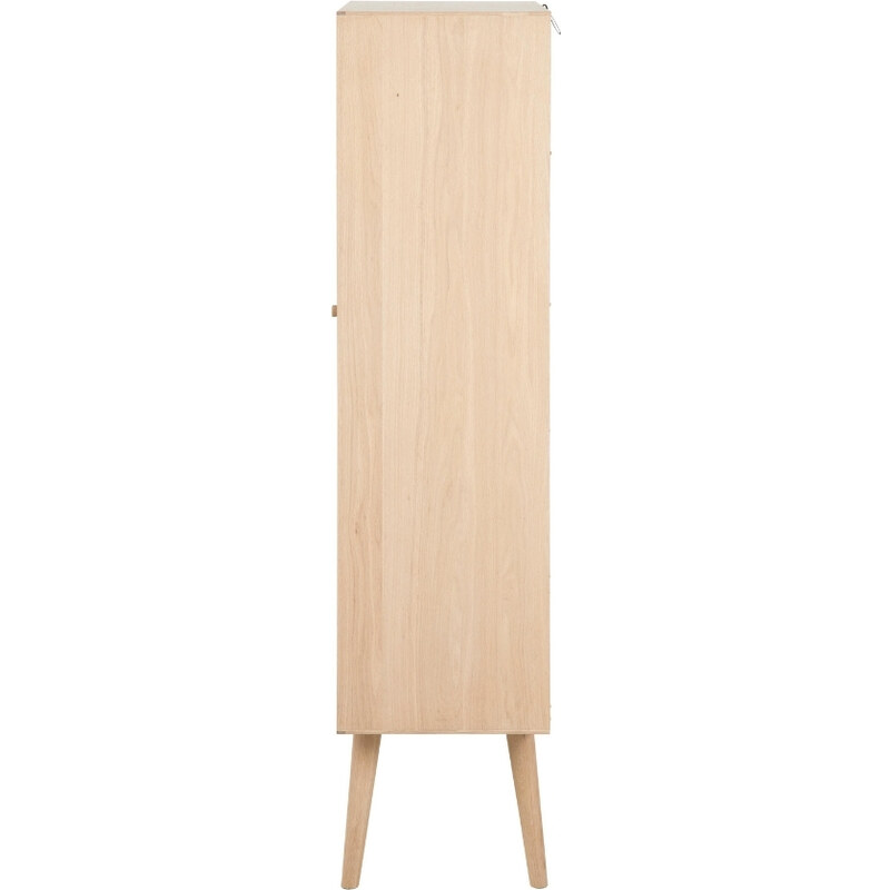 Scandi Světlá dřevěná vitrína Celia 143,2 x 72 cm