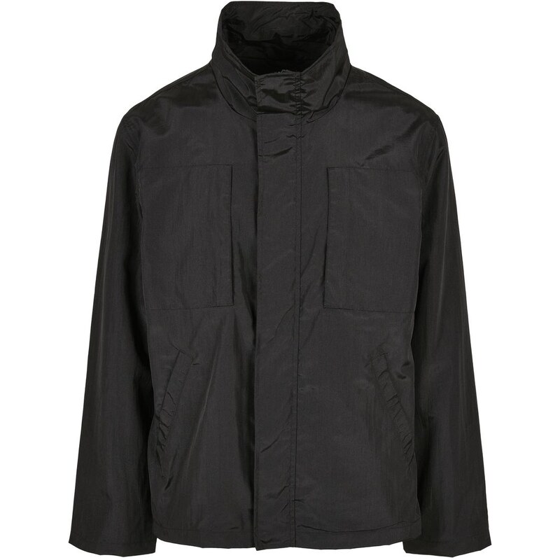 UC Men Nylonová krepová bunda s dvojitou kapsou černá