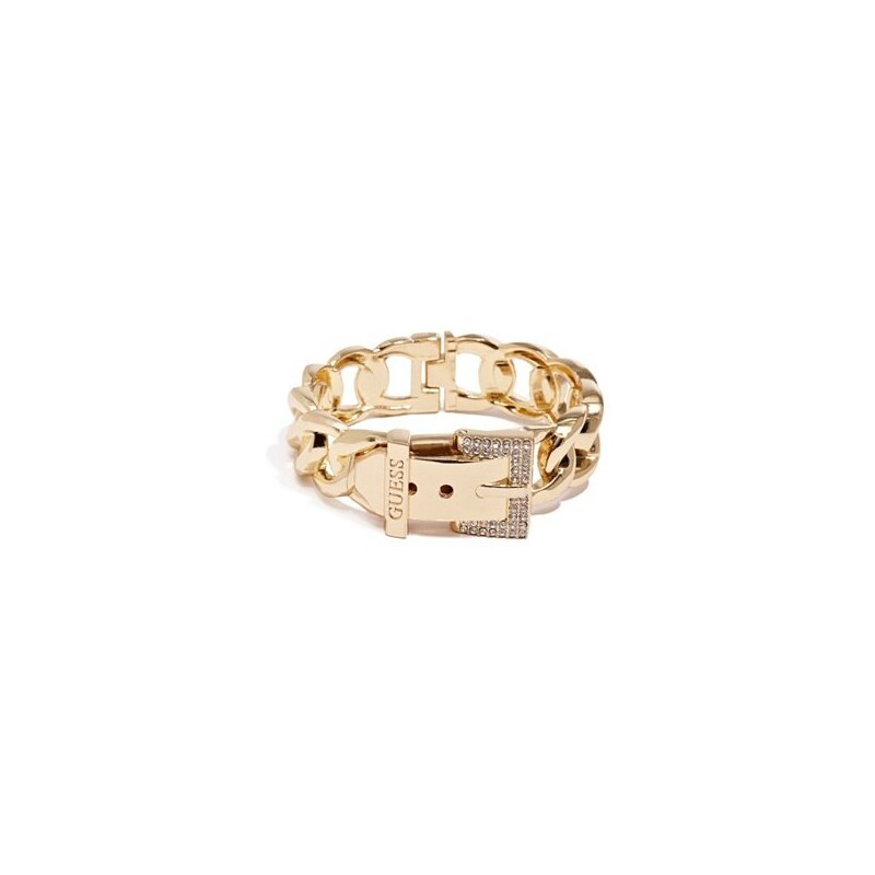 Guess Náramek Gold-Tone Chain Hinge Buckle Cuff