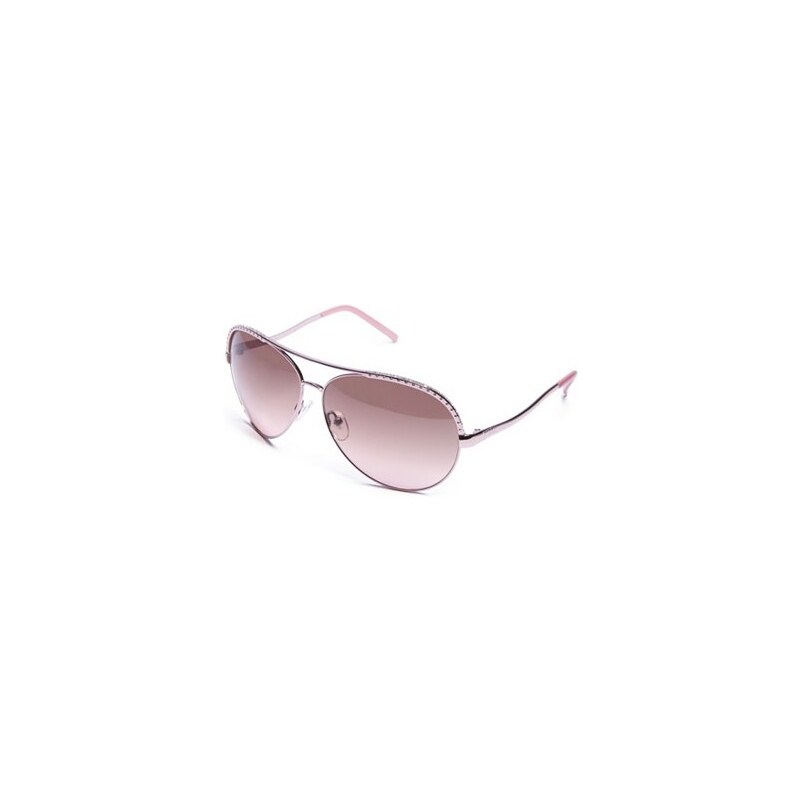 G by Guess Sluneční brýle Rhinestone-Studded Aviator Sunglasses růžové