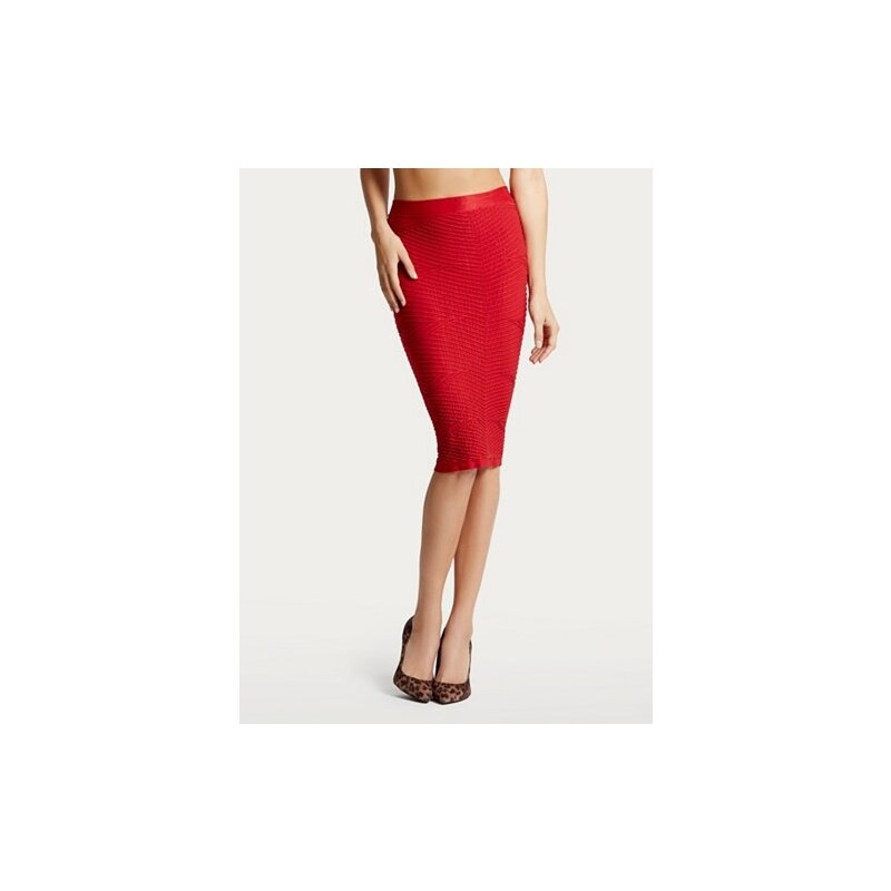 G by Guess Sukně Jael Seamless Midi Skirt červená, velikost XS