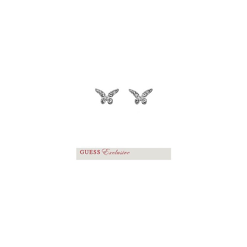 Guess Náušnice Silver Tone Earring Butterfly