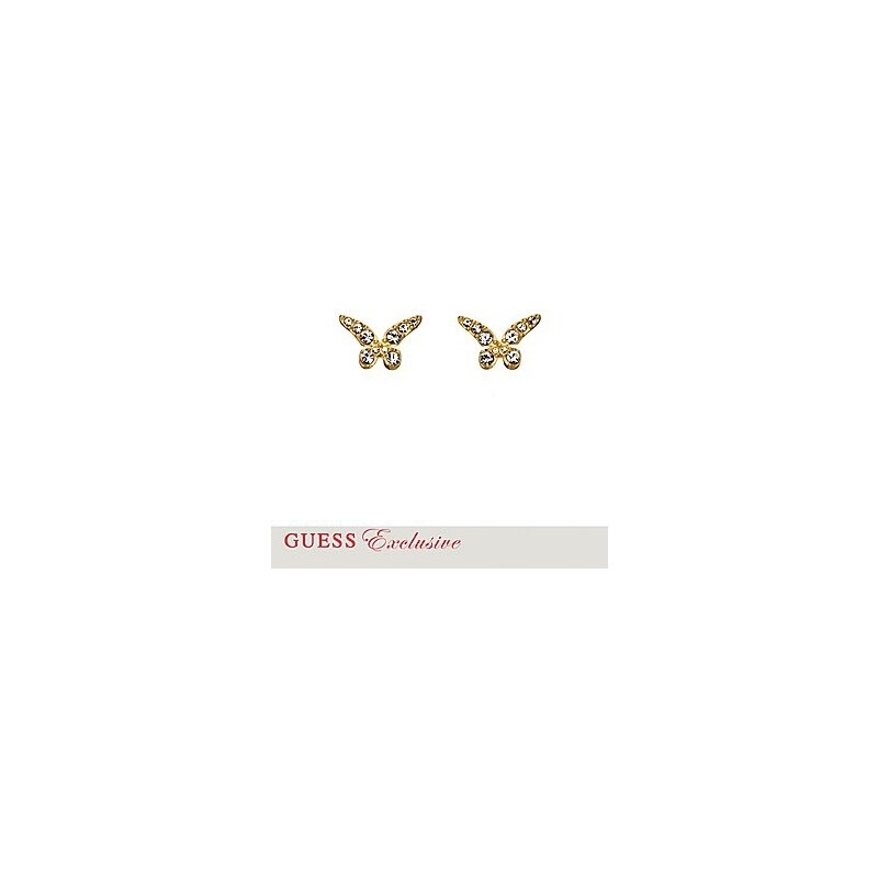 Guess Náušnice Gold Tone Earring Butterfly