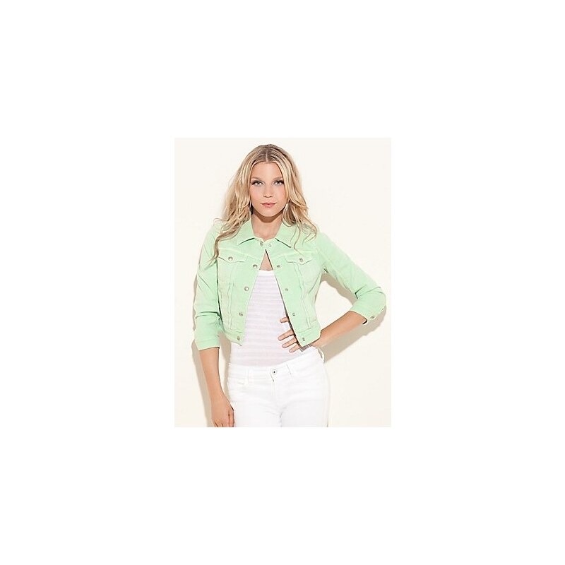 Guess Bunda Diane Cropped Jacket zelená