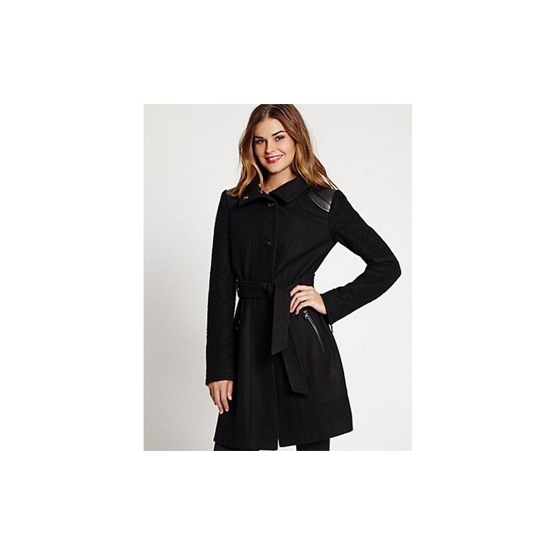 Guess Kabát Natalie Long-Sleeve Jacket černý