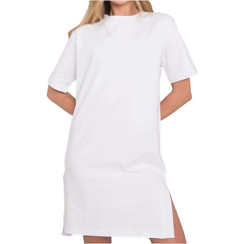 RUE PARIS Bílé dámské tričkové šaty