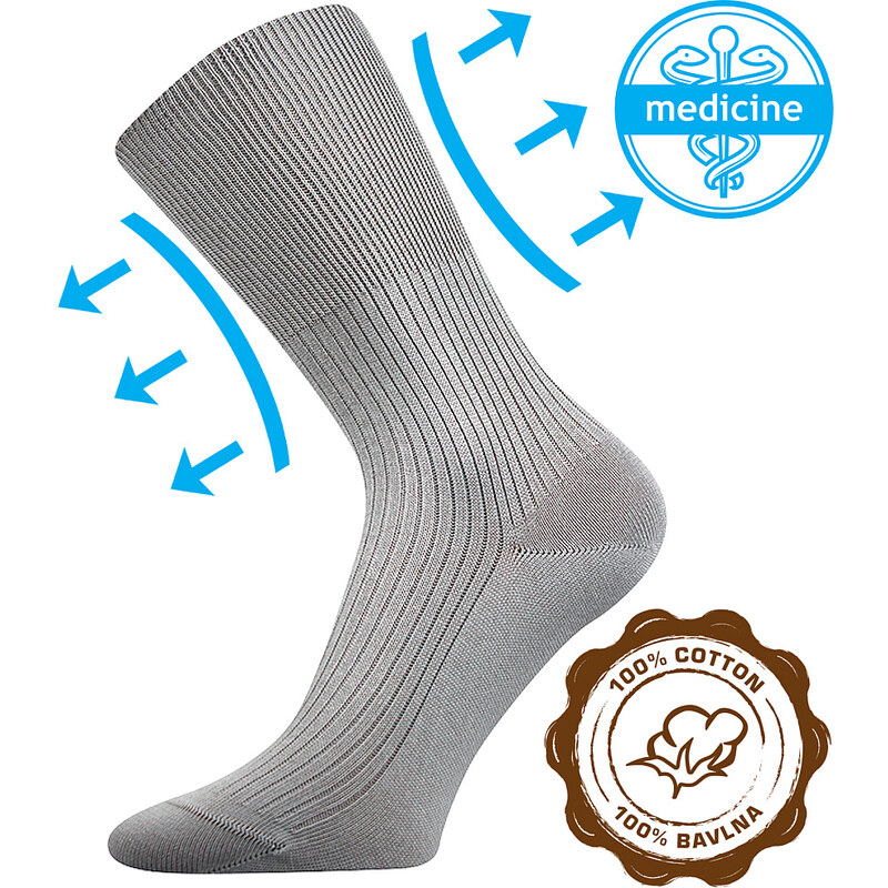 ZDRAVAN zdravotní 100% bavlněné ponožky Lonka